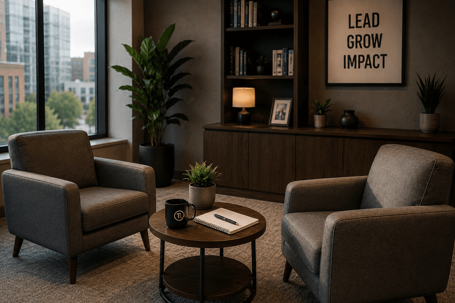 A comfortable seating area for one-to-one coaching conversations